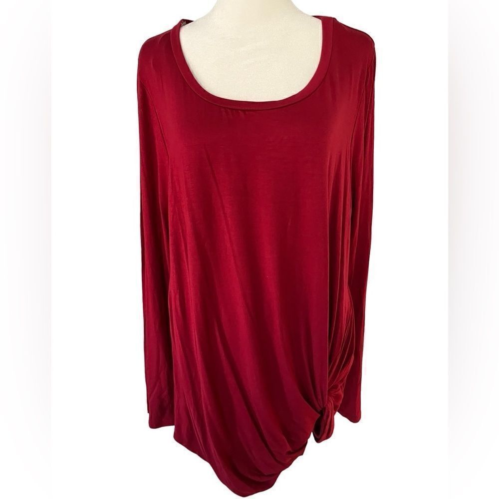 PS Kate red side knot  tunic, long sleeves size 2X